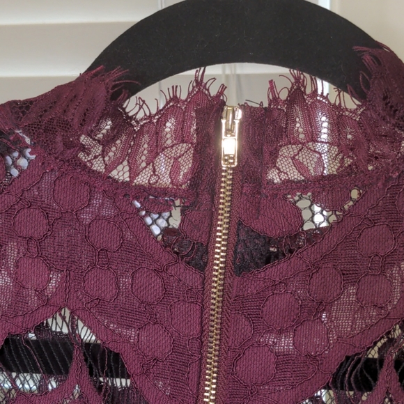 Purple and Black Lace Crop Top - Picture 6 of 9